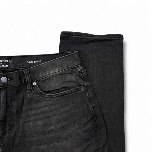 Banana Republic Traveler Jeans Mens 34 x 34 Athletic Black NWT Denim Stretch - Picture 2 of 13